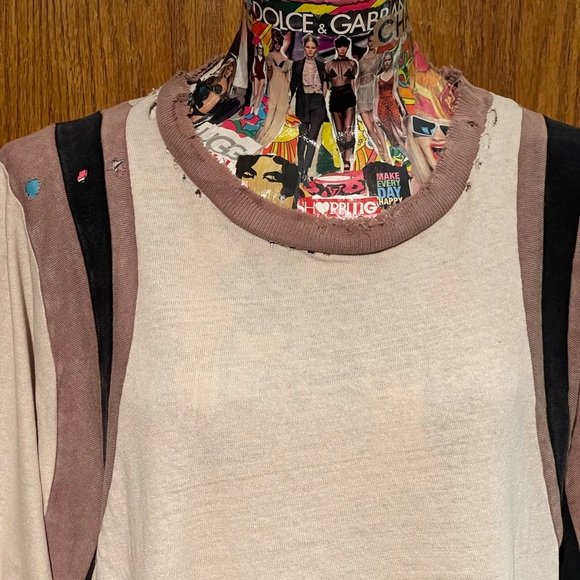 Free People Beige and Brown Long Sleeve Tee - Picture 3 of 5